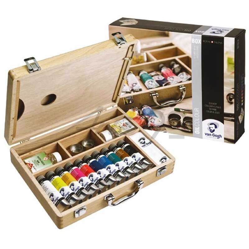 Cassetta colori ad olio Van Gogh, 10 tubi 40ml + accessori