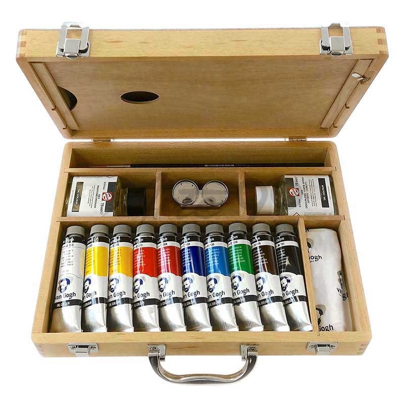 Cassetta colori ad olio Van Gogh, 10 tubi 40ml + accessori