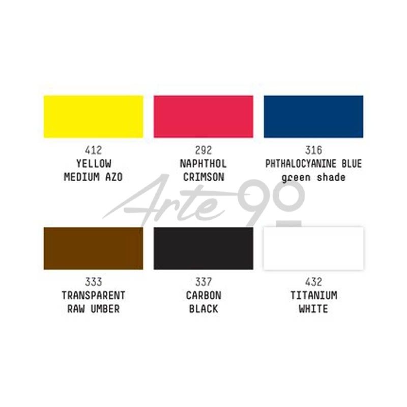 Set Acrilico Ink - Colori Essenziali, 6 Flaconi da 30ml