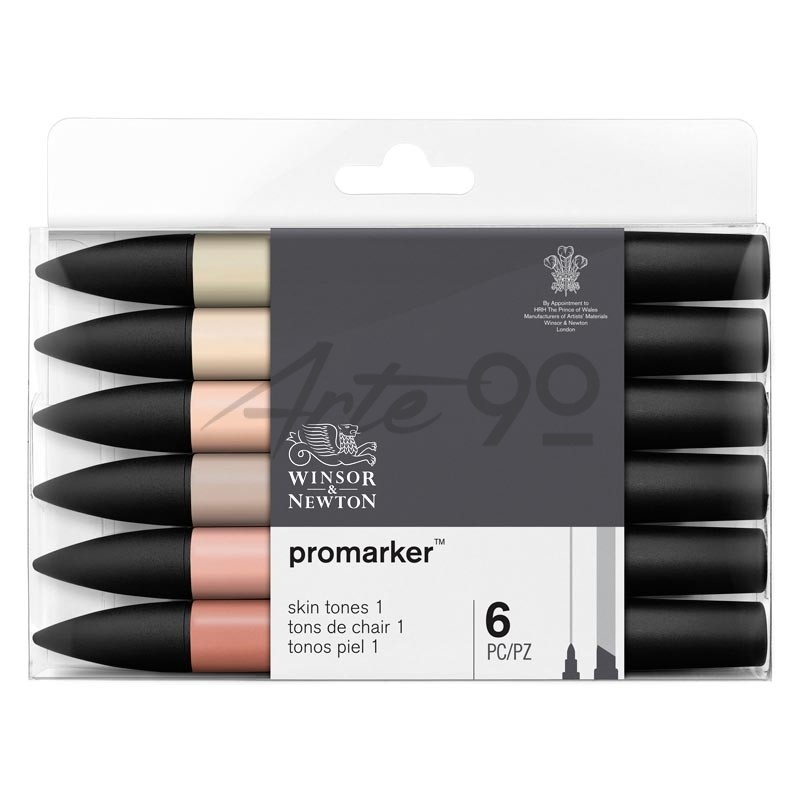 Set 1 ProMarker Toni Tinta Carne, 6 pennarelli
