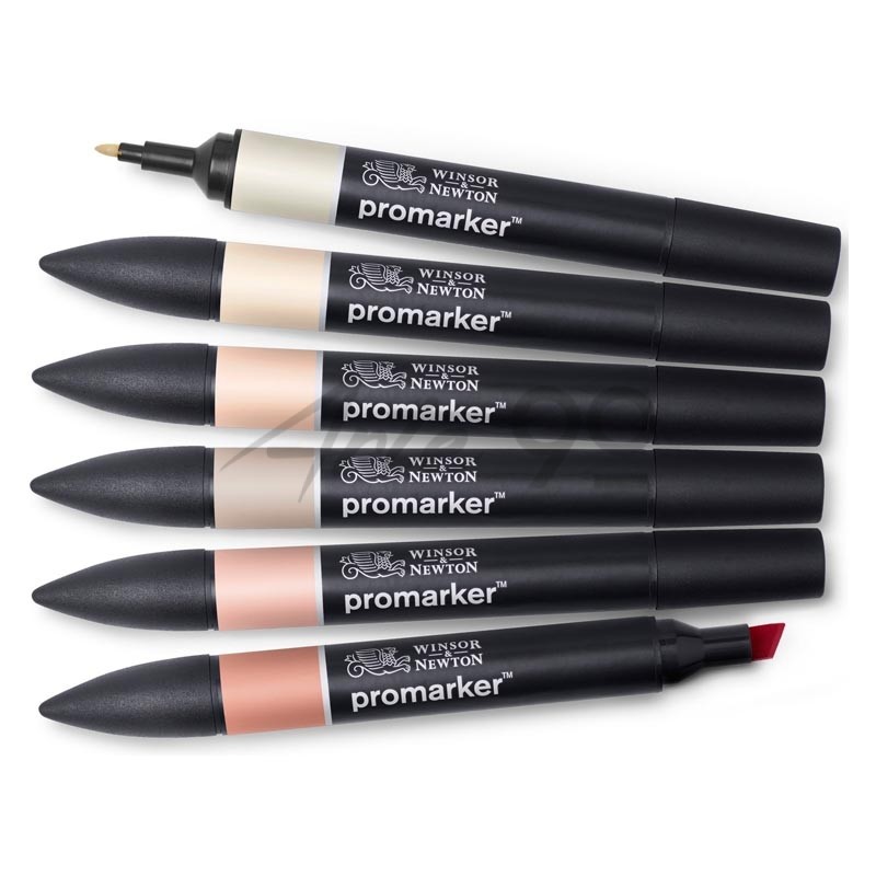 Set 1 ProMarker Toni Tinta Carne, 6 pennarelli
