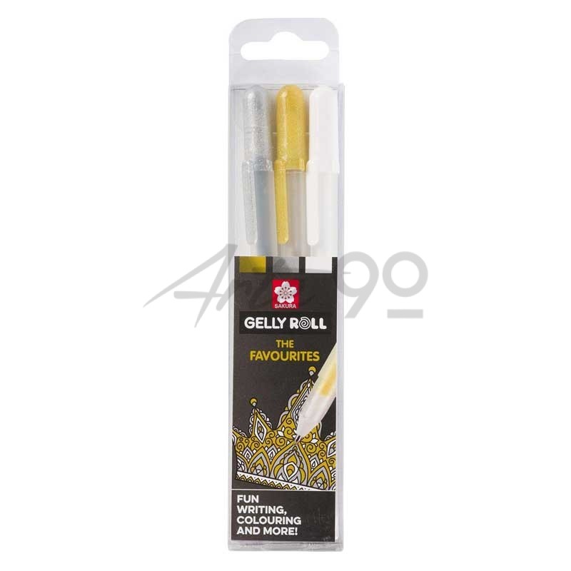 Set 3 penne Gelly Roll (Oro - Argento - Bianco)