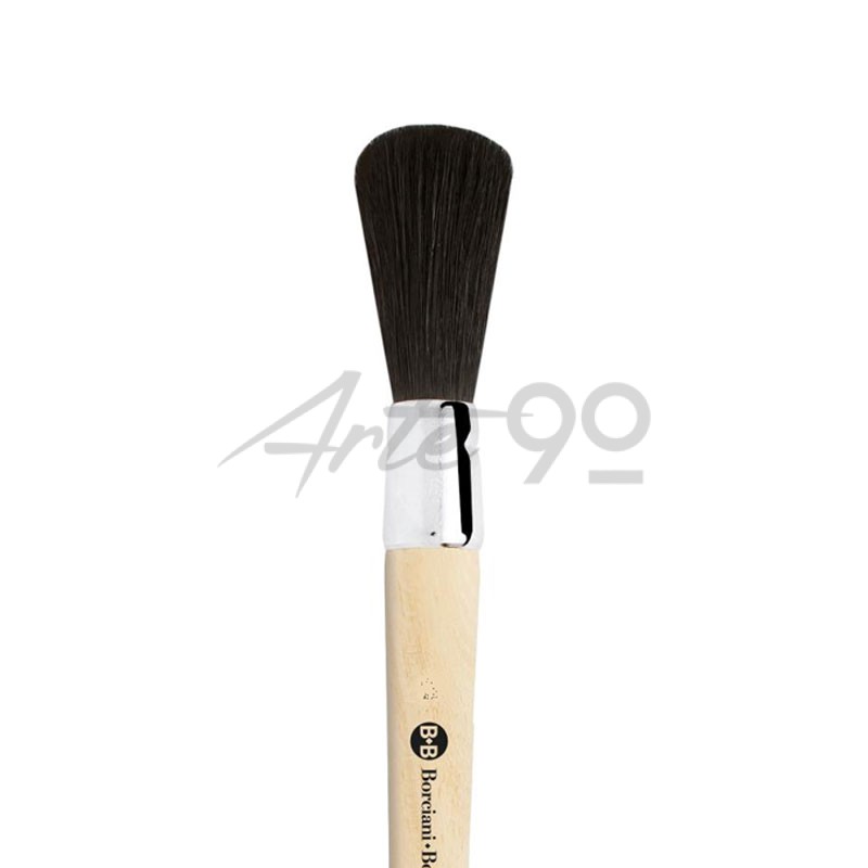 Pennello S.251 Bombasino in Bue Nero Naturale, Manico corto in legno