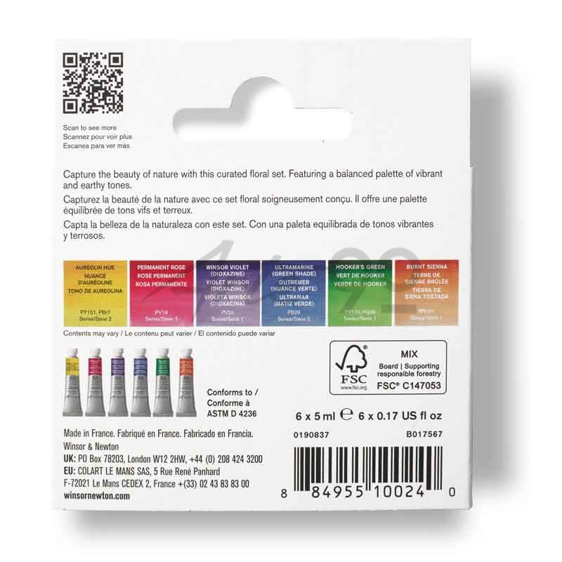 Set acquarello Extra-Fine Professional "FLOREALE" 6 tubetti 5 ml