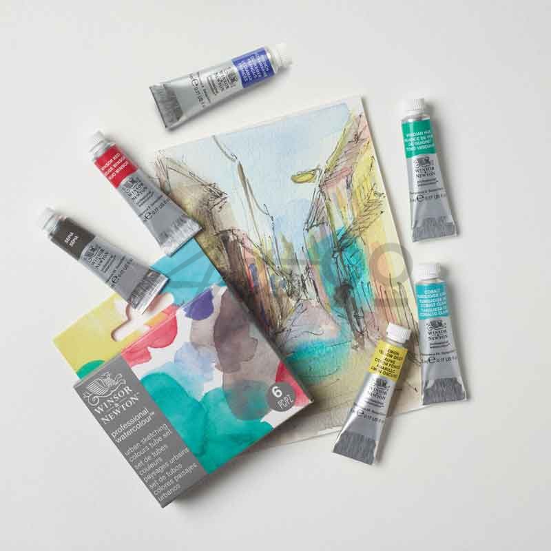 Set acquarello Extra-Fine Professional "URBAN SKETCHING" 6 tubetti 5 ml
