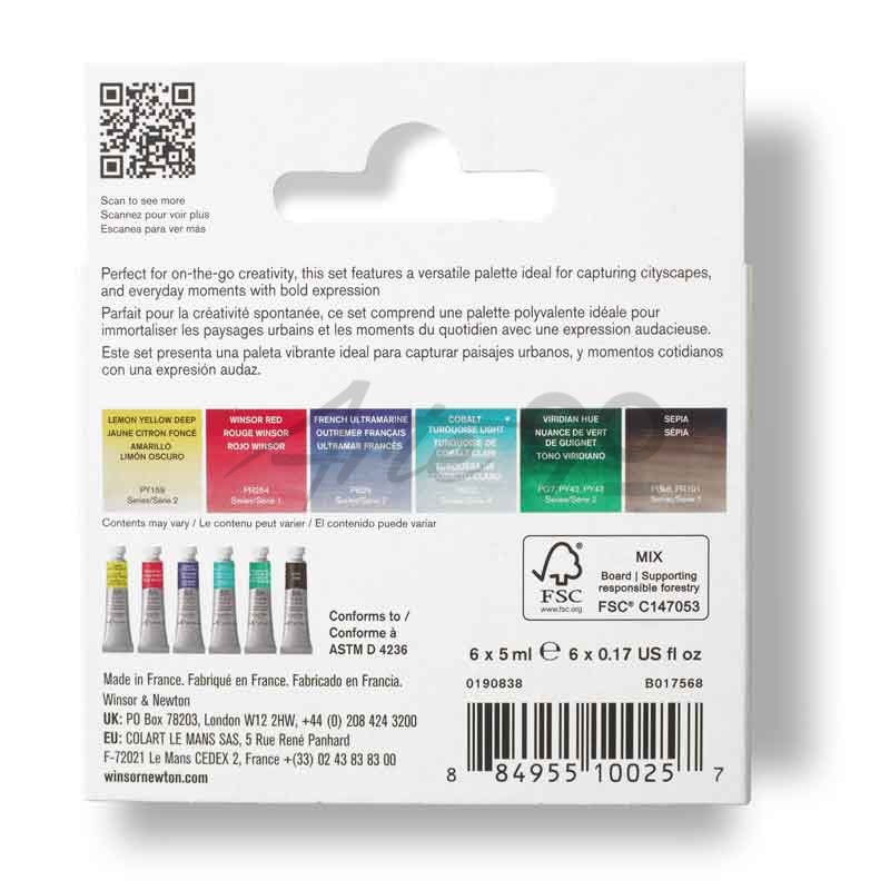 Set acquarello Extra-Fine Professional "URBAN SKETCHING" 6 tubetti 5 ml