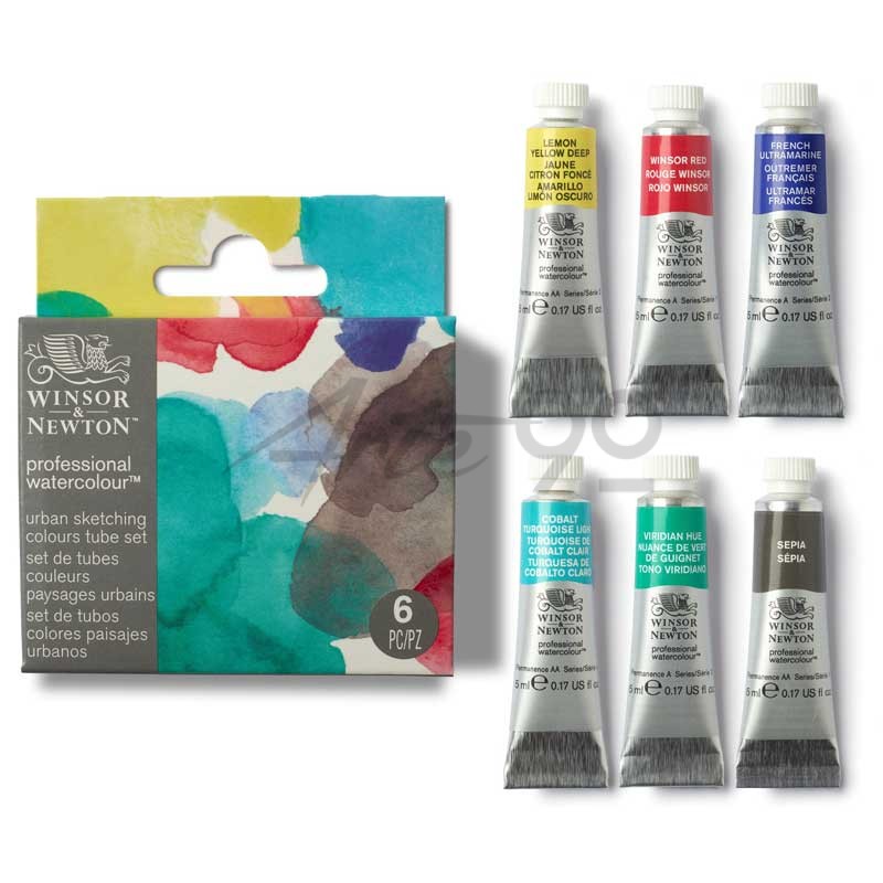 Set acquarello Extra-Fine Professional "URBAN SKETCHING" 6 tubetti 5 ml